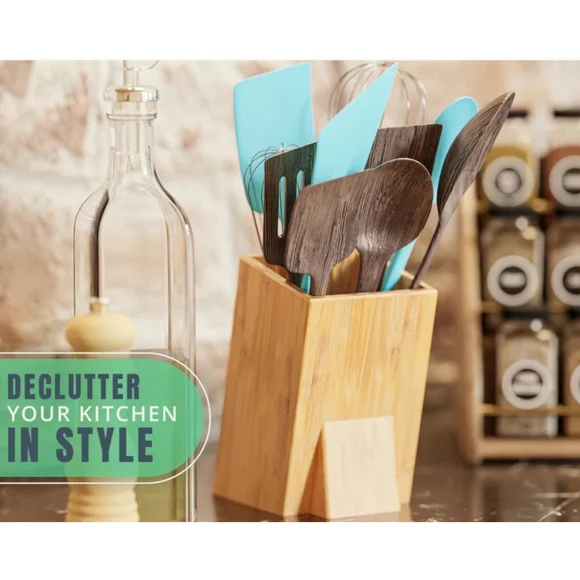 Bamboo Utensil Holder - Picture 2 of 4